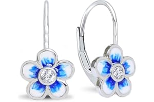 GOLDENE HUFEISEN Boucles d'oreilles pour fille - Boucles d'oreilles dormeuses en argent sterling 925.
