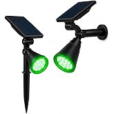 Forlife Yeşil 18 LED Spot G&uuml;neş Enerjili Bah&ccedil;e Aydınlatma Lambası, Fotoselli, Spike Aplik, 18W Su Ge&ccedil;irmez Dış Mekan Solar La