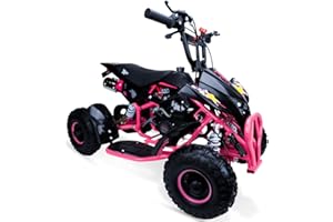 X BEAST MOTORSPORT Mini ATV Quad Bike Kids Quad Off Road 2 Stroke Petrol PINK 50cc