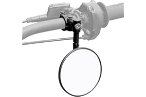 KEMIMOTO Lusterko motocyklowe z certyfikatem E24, 2 lusterka na kierownicę, z 2 uchwytami na lusterka, okrągłe lusterko na kierownicę, kompatybilne ze skuterem, ATV, MT07, Z750, CB125R