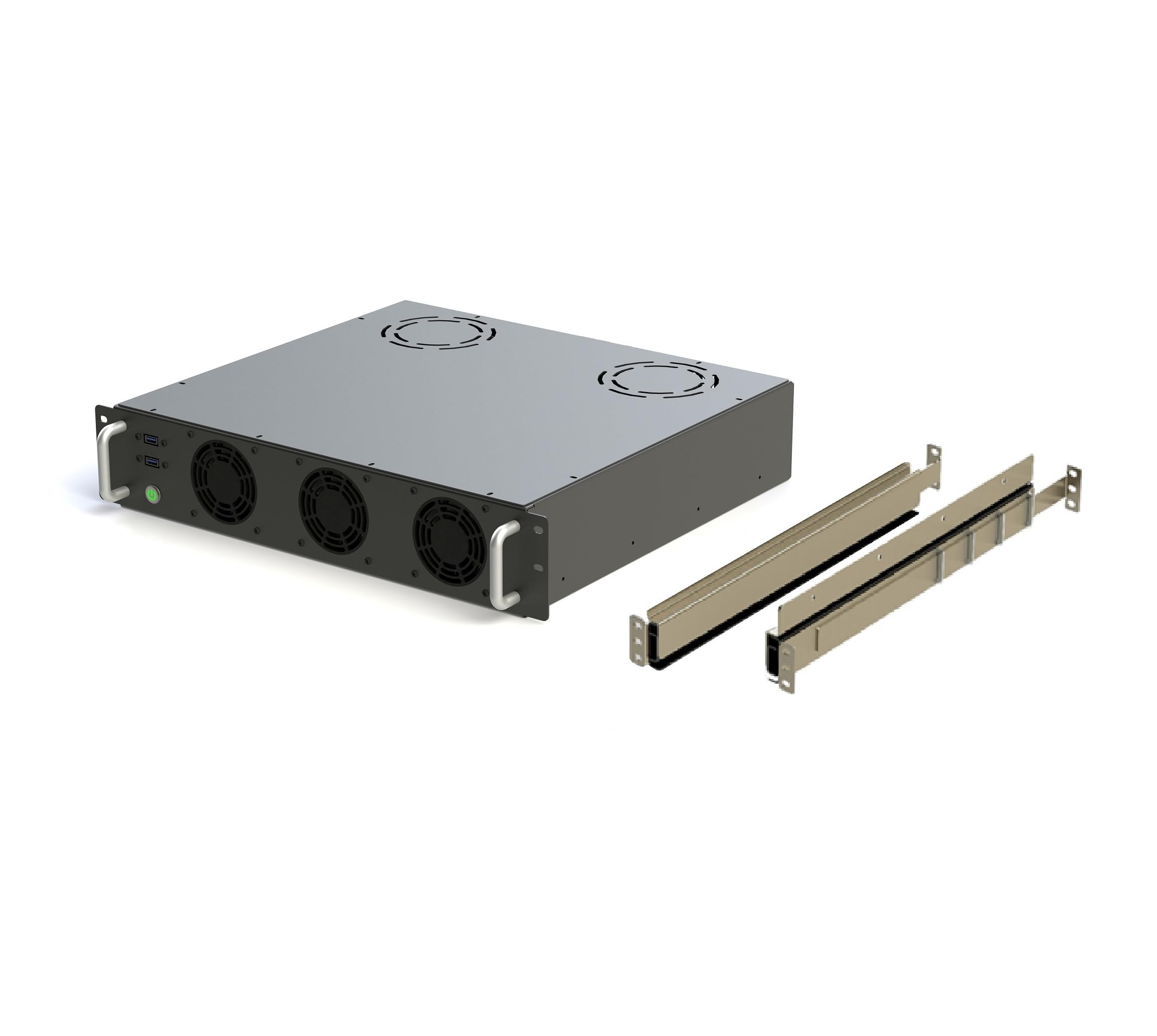 XtremeMiner 19 Inch U Rack Mount 2U Server Case for 9 Drives EM-2UNASV2 (with Telescopic Rail Mount)