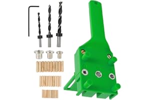 KEYOHOME 41 Pezzi Dima per Fori a Tasca 6/8/10 mm Dima per Spinatura Legno Guida per Spinatura per Angolo di Lavorazione del Legno (41pcs, verde)