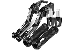 YYSMO per Yama&ha TMAX 500 TMAX500 2008 2009 2010 2011 2012 2013 2014-2022 2023 2021 Accessori Moto Pieghevole Regolabile Leve Freno Frizione Manopole estremità(Nero)