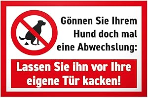 KOMERGAVE Hier ist Kein Hundeklo Schild,Lassen Sie ihn vor Ihreeigene Tür kacken, Schild Hunde Kacken Verboten, Verbotsschild Hundeverbotsschild Verbot Hundeklo Blechschild 20 x 30 cm