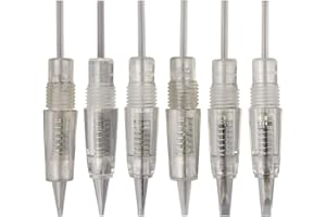 RASMET 20 piezas Agujas Maquillaje Permanente para Delineador de cejas Máquina en Espiral Labios y Tatuajes Pequeños (3R)