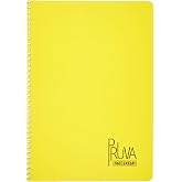 Meteksan Pruva A4 Pet Spiralli Karton Kapaklı Defter 144 Yaprak - Kareli - Sarı