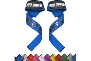 BEAR GRIP Straps - Premium Neoprene Padded Heavy Duty Double Stitched Weight Lifting Gym Straps