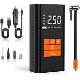 Enshall 6000mAh Gulony Taşınabilir Hava Pompası 150 PSI Dijital Kompres&ouml;r, 12V &Ccedil;akmaklık Aparatlı ve Şarjlı Kablosuz Lastik Ş