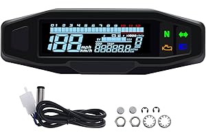 KAOLALI Universal-Digital-Tachometer für Motorrad, mit LCD-Display, Vergaser, Kilometerzähler mit Sensor