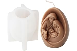 JS MOLD Moule en silicone 3D Jésus - Moule en silicone - Sainte Marie - Moule en silicone - Moule à bougie - Moule pour fabrication de bougies, statues, ornements artisanaux