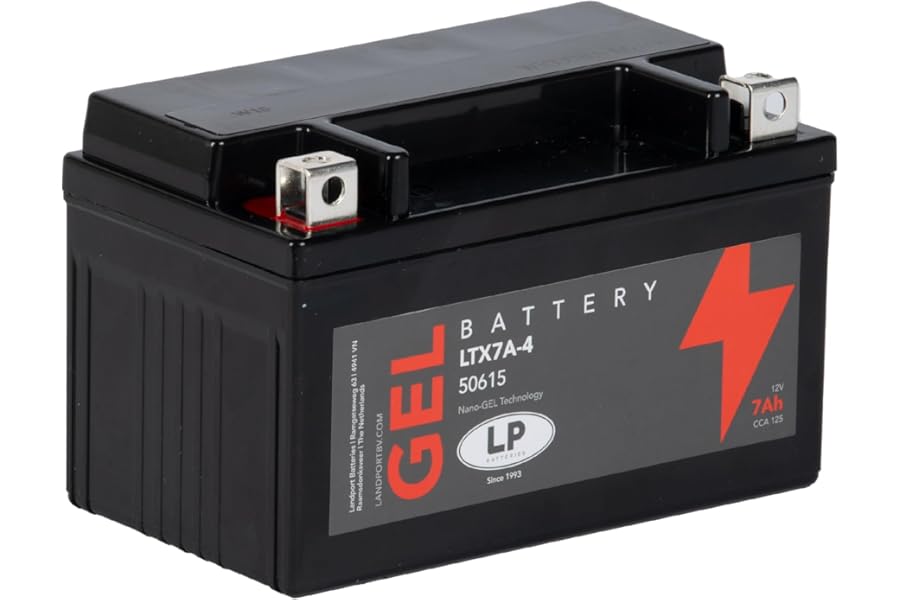 Landport Gel Starter Battery 12 volt, 7 Ah/10hr, 125 CCA With Gel Technology-Ideal For Motorcycles & Powersport Vehicles MG LTX7A-4
