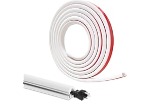 GIGTOOP Goulotte Passe Cable, 3M Auto-adhésif Cache Cable TV Mural,Blanche Goulotte de Câbles,Cache-câble Mural pour Système de Gestion des Cache Cable Bureau à Domicile