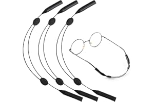 Wonvify Cordino Occhiali, 3 Pezzi Regolabili Cordini per Occhiali Sportivi, Chiusura Elastica Antiscivolo Occhiale per Uomo, Donna, Bambino, Cinghie per Occhiali, Nero