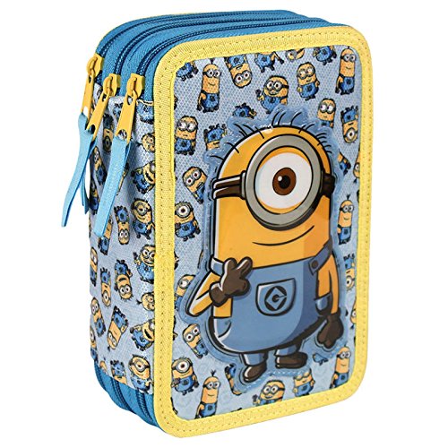 Preisvergleich Produktbild MINIONS Federtasche 43 TLG. 3 Ebenen Federmappe gefüllt