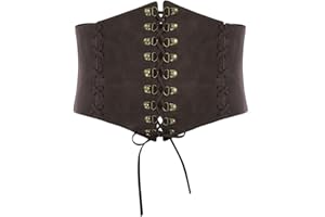 SCARLET DARKNESS Women Wide Corset Belt Elastic Waist Belt Lace-up Vintage Belts for Dresses