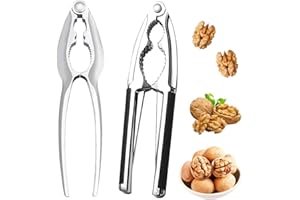 GxDxmBd 2 PCS Schiaccianoci,Acciaio Inox schiaccianoci,Noce Pinze,con Impugnatura Antiscivolo,Schiaccianoci Multifunzione,Schiaccianoci in Metallo,per Noci，mandorle，nocciole，Frutti di Mare (A)