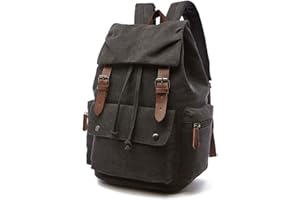 Rufun Leinwand Rucksack Jahrgang für Laptop Tagesrucksack Wandern Reisen Große Kapazität Tasche Unisex