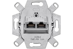 Rutenbeck UAE - Cat. 6A iso Universal-Anschlussdose/Datendose LAN 136104070, 2-Fach RJ45, 10 Gbit/s, Unterputz, geschirmt