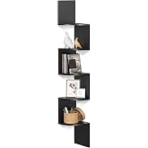 VASAGLE Corner Shelf, 5 Shelves wall Shelf, hanging Shelf, for kitchen, Bedroom, Living Room, study, office, Black LBC20BK