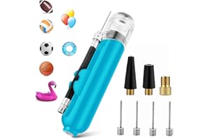 AOYINFE Ballpumpe für Sportbälle, Dual-Action-Luftpumpe zum Aufblasen mit 5 Nadeln und 2 Düsen für Fußball, Basketball, Volleyball, Luftballons, Fahrräder