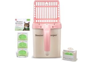 Neater Pet Brands - Neater Scooper Cat Litter Scoop and 60 Count Refill Bag Bundle - Cat Litter Sifter Poop Scoop System with Extra Waste Bags, Pink