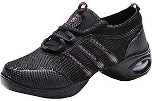 HUALUALUA Mujer Zapatos de Danza- Mujeres Sneakers Cordones Suela de Goma Zapatillas Moda Practicidad Running Sneaker Jazz Contemporáneo Baile Informal