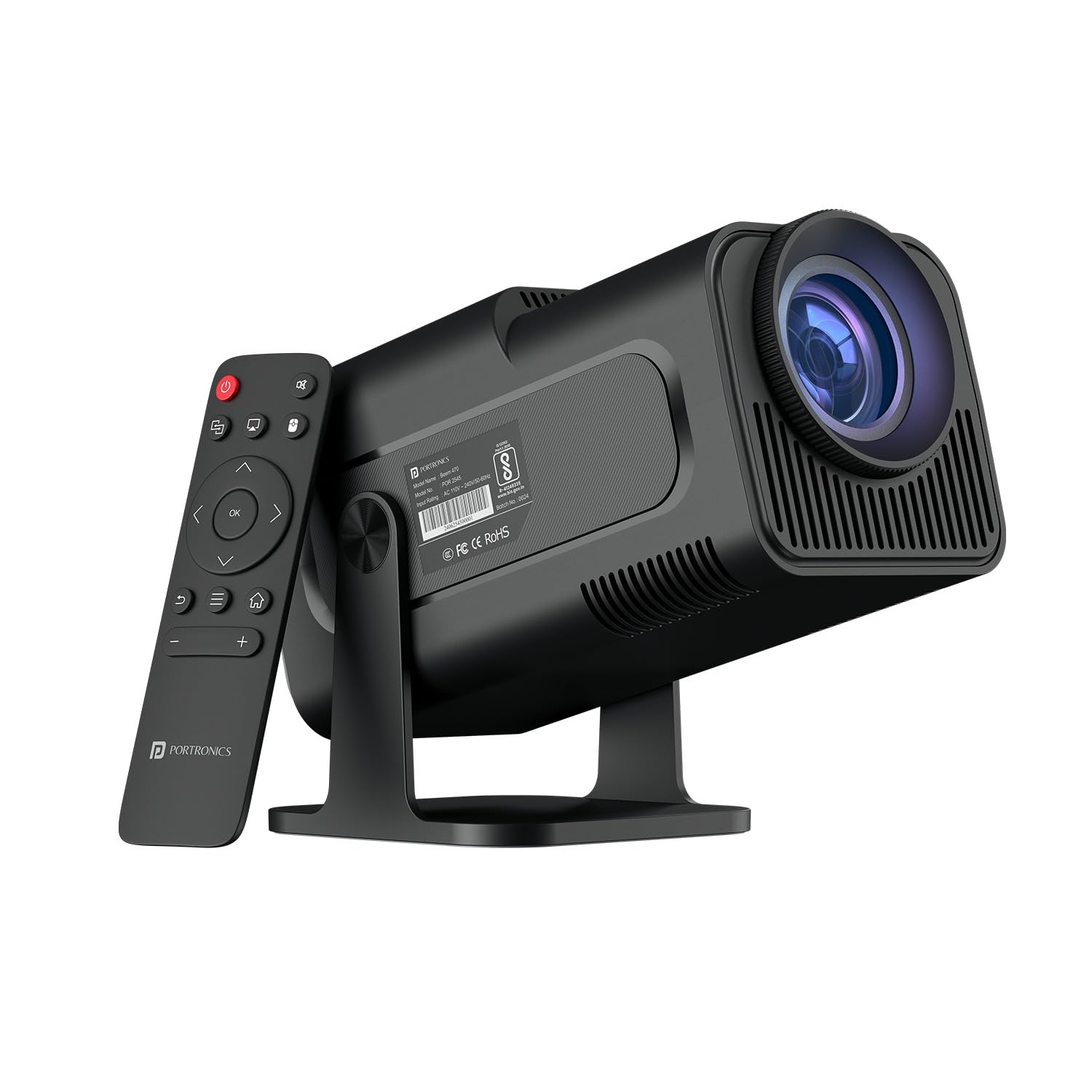 Portronics Beem 470 Smart LED Projector with 1080p Full HD Resolution, Rotatable Design, Built-in Streaming Apps (Netflix, Pr