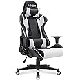 Homall Gaming Chair Office Chair High Back Computer Chair PU Leather Desk Chair PC Racing Executive Ergonomic Adjustable Swivel Task Chair with Headrest and Lumbar Support (White)
