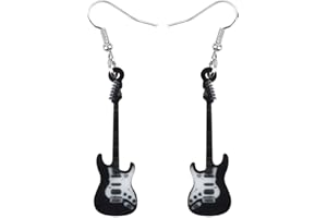 DOWAY Novelty Acrylic Rock Electric Beth Guitar Earrings Dangle Jewellry for Women Girls Fashion Party Decoration Gifts