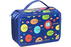 SHJOEE Astuccio per 72 Scomparti Multifunzione Astuccio per Matite Astuccio Grande Capacità Astuccio Portapenne Scuola Astuccio Studenti Cartoleria Sacchetti Portapenne con 4 Scomparti (Blu)