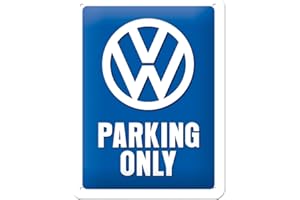 Nostalgic-Art Plaque Vintage Volkswagen – VW Parking Only – Idée de Cadeau pour Les Fans de VW, en métal, Design Retro pour la décoration, 15 x 20 cm