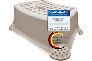 KiNDERWELT Marchepied de qualité supérieure, beige, stable, pour enfants