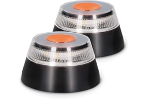 PMK GRUPO Luce Emergenza Auto Omologata DGT V16 Geolocalizzato | Faro V16 collegato [Dati inclusi fino al 2038] Luce guasto Auto con GPS e base magnetica (Due Unità)