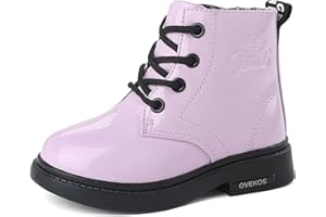 Hoylson Boots for Girls Toddler Kids Lace up Ankle Boots Black Pink