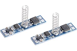 Aftertech® 2pz INTERRUTTORE DIMMER TOUCH 12V 24V 8A PER PROFILI IN ALLUMINIO E STRISCE STRIP LED CON INDICATORE LED BLU CON MEMORIA