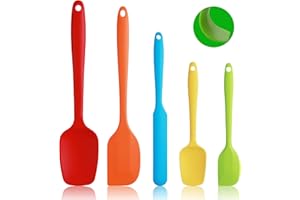 YIICHIY Spatule Silicone, Spatule Cuisine Lot de 5, Marises de Cuisine Pâtisserie Résistante à la Chaleur, Ustensiles à Maryse Patisserie Alimentaire pour Cuisson et Mélange sans BPA (Multicolore)