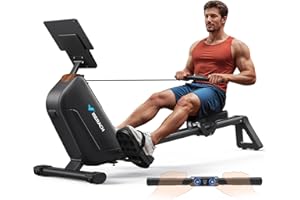 ‎MERACH MERACH Rudergerät für Zuhause Klappbar, Magnet Leises Rudermaschine mit Exklusiver APP, Verbesserte und Verlängerte Führungsschienen Sorgen für Mehr Bewegungsfreiheit