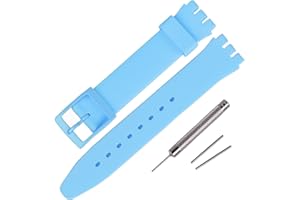 Rihahisy Bracelet de montre en caoutchouc de silicone ultra fin de 16 mm pour Swatch