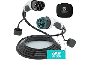Beny Typ 2 Ladekabel 22kW, Ladekabel Typ 2, Ladekabel E Auto mit Tragetasche, IEC 62196-2, Ladekabel 5m 32A, 3 Phasig, IP55
