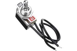 Powice Kippschalter 12V mit Verkabelung, MiniBoot 2-Poliger Schalter 12V, 6A120V/3A230V Schalter Geeignet für den Einbau in Häusern, Autos und Elektrogeräten