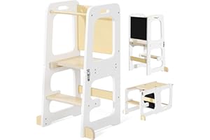 YORNOLI Step Stool for Kids Toddler Learning Kitchen Tower Stand Child Steps Stool for Kitchen Bathroom, White