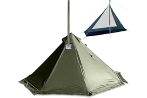 TOP LANDER Camping Hot Tent with Wood Stove Jack Winter Teepee Tent 4 Season Backpacking Tent for Survival Hunting Military Fishing