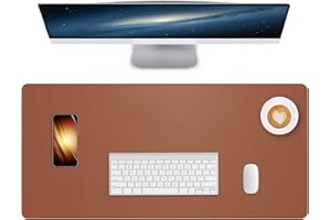 Lllunimon Cuero Almohadilla de Mesa para el ratón Desk Pad Large Mouse Pad Mat Antideslizante Tabla Computadora Portátil Bloque de escritura Oficinas y Familias (Marrón, 80x40cm)