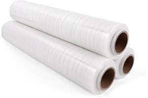 ‎COMMERLINE Commerline Stretchfolienrolle-Wickelfolie | 50 cm 1500 gr, 3 Rollen | Transparent Stretchfolie | Umzugsfolie, Möbel Folie, Palettenfolie, Verpackungsfolie