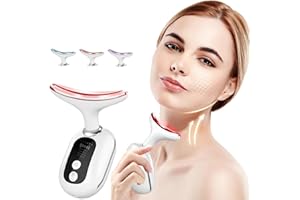 WAVATA Massaggiatore viso contro le rughe, massaggiatore viso con 4 modalità, 3 LED colorati, 45 ℃ SMS, massaggiatore viso contro le rughe, dispositivo lifting per anti invecchiamento, lifting e