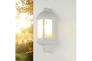 LICHT-ERLEBNISSE LIVORNO Maritime lampa zewnętrzna ścienna aluminium w kolorze białym szkło abażur E27 IP44 lampa ścienna styl dworkowy taras