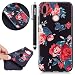 Produktbild HUDDU Flexibel TPU Schutzhülle für Huawei P20 lite Hülle Silikon Case Cover UltraHandyhülle Rückfür Huawei P20 lite Softcase Mädchen Niedlich - Rot Blumen Blossom