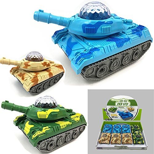 Lanlan 8Pcs Mini Electric Tank Toy with Flashing Light Universal Camouflage Tank Model Toys Gift for Kids Random Color
