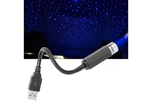 Interiörbelysning med USB, projicerar en stjärnhimmel i bilens tak, LED-lampa för bilinteriören, bärbar minilampa, stämningsl