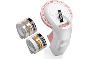 ‎VIXIC Vixic Beschriftungsgerät Prägegerät, 3D Mini Etikettiergerät, Tragbarer Beschriftungsgerät,Etiketten Prägegerät mit 6 Etikettenband,Label Maker Etikettendrucker für Organisation, DIY (£, €, Ä, Ö, Ü)